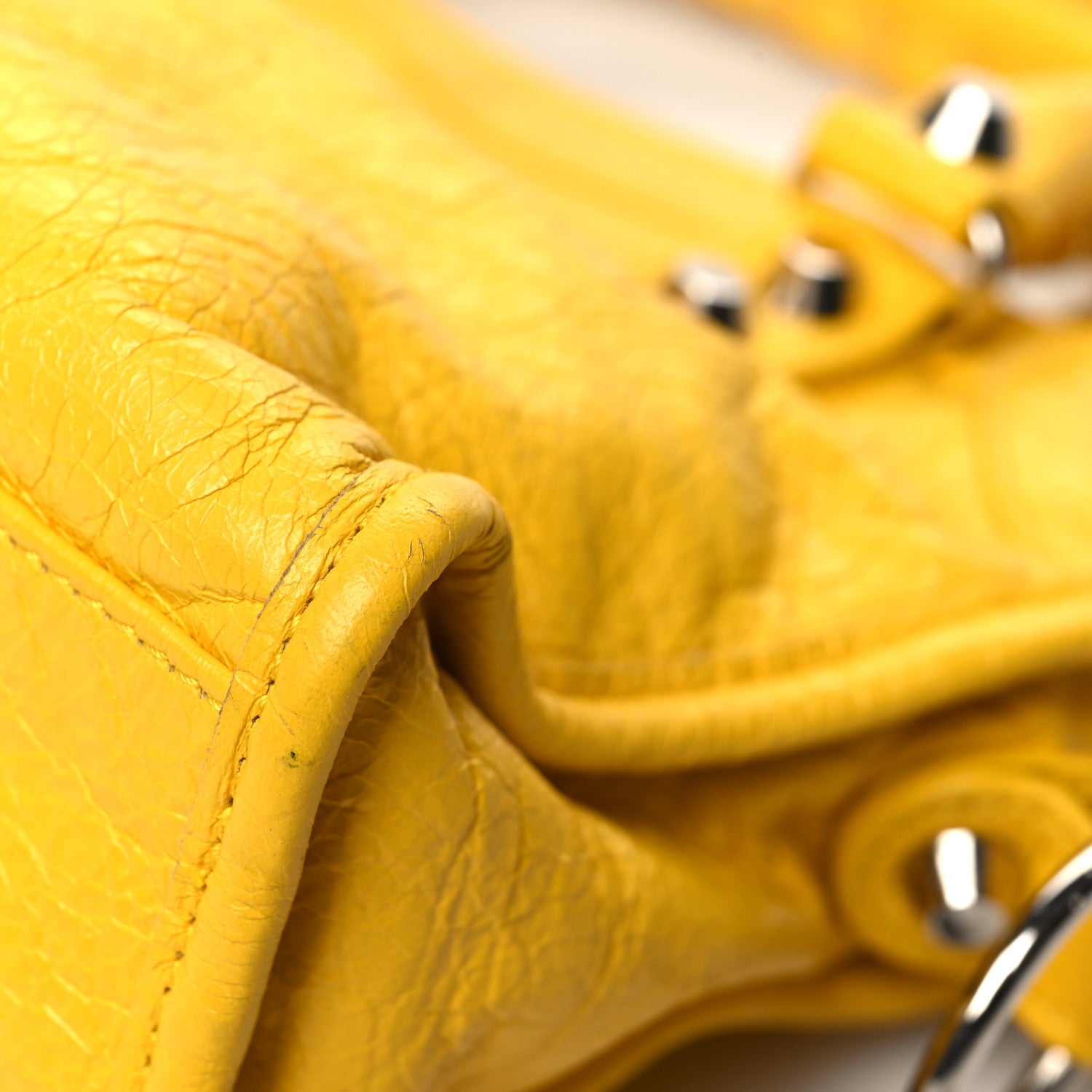 Balenciaga Agneau Classic Silver Hardware Mini City Yellow 12 of 16