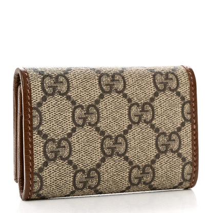 Gucci GG Supreme Monogram Horsebit 1955 6 Key Holder Case Beige Ebony Brown Sugar 3 of 8