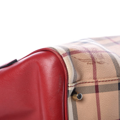 Burberry Haymarket Check Small Canterbury Tote Military Red 20 of 23