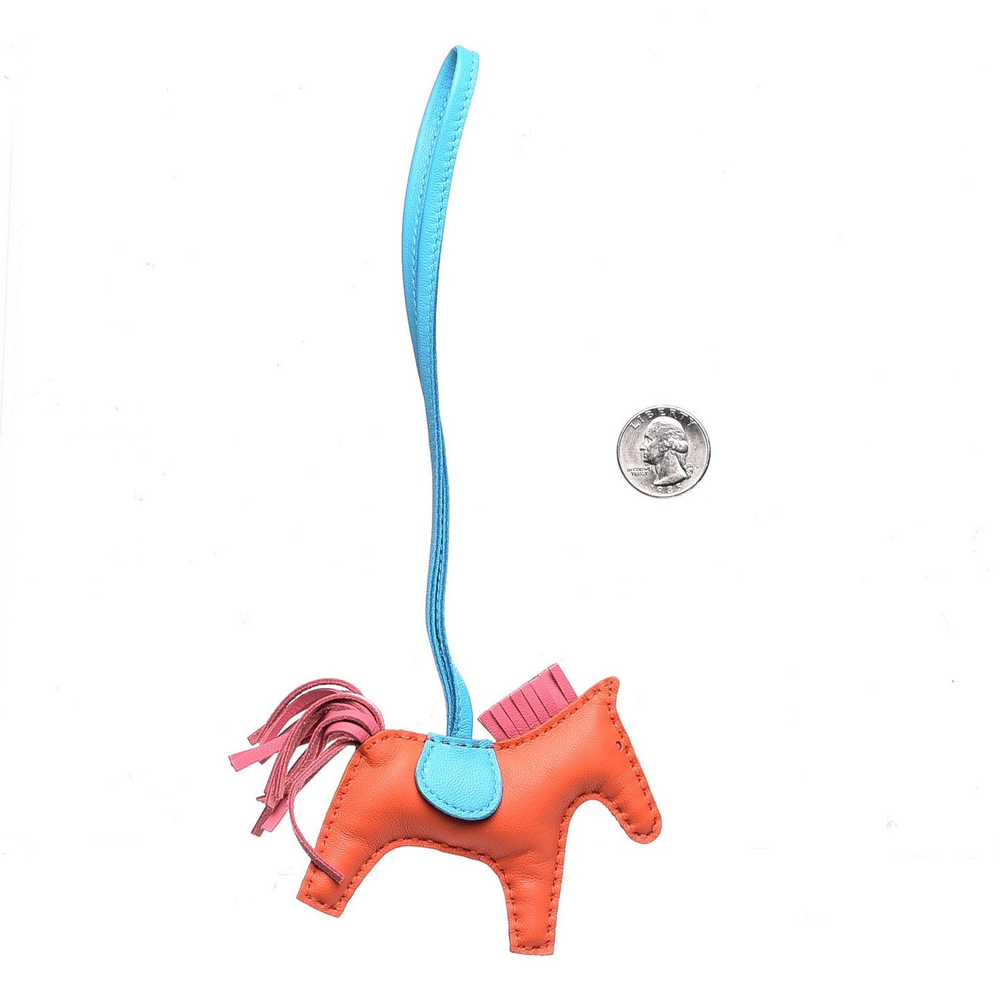 Milo Lambskin Grigri Rodeo Horse Bag Charm PM Orange Poppy Rose Azalee Bleu Azteque