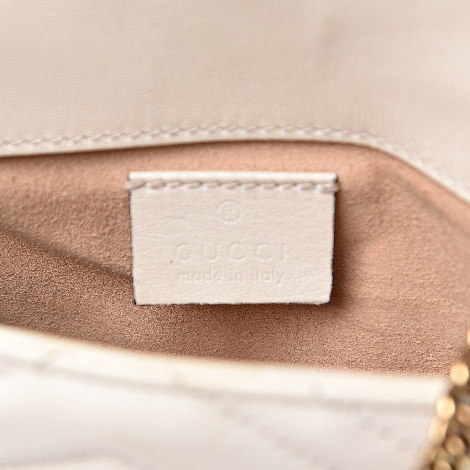 Gucci Calfskin Matelasse Super Mini GG Marmont Shoulder Bag White 6 of 16