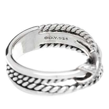 David Yurman Sterling Silver Diamond X Crossover Ring 52 6 4 of 4