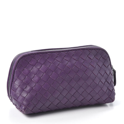 Bottega Veneta Nappa Intrecciato Cosmetic Case Plum 2 of 9