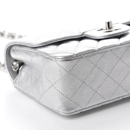 Chanel Metallic Lambskin Quilted Mini Rectangular Flap Silver 6 of 10