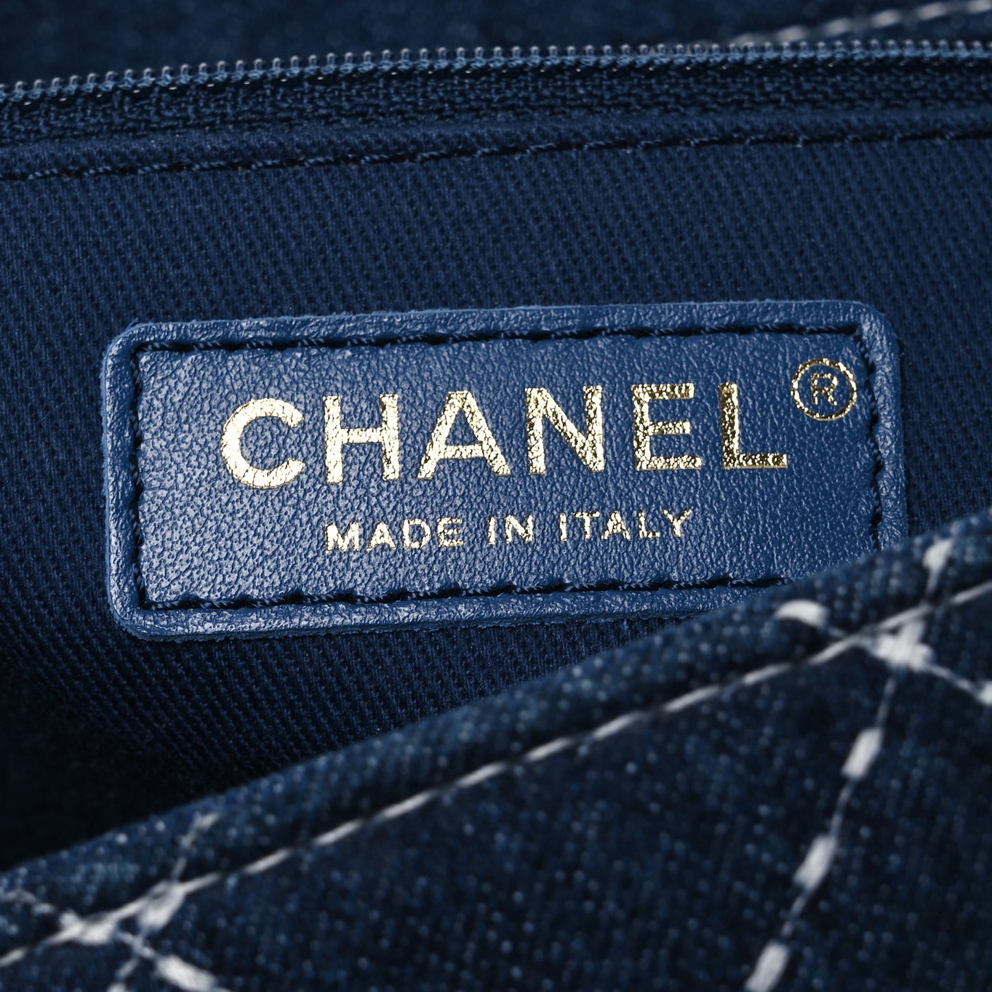 Denim Quilted Medium Denim Trip Single Flap Blue