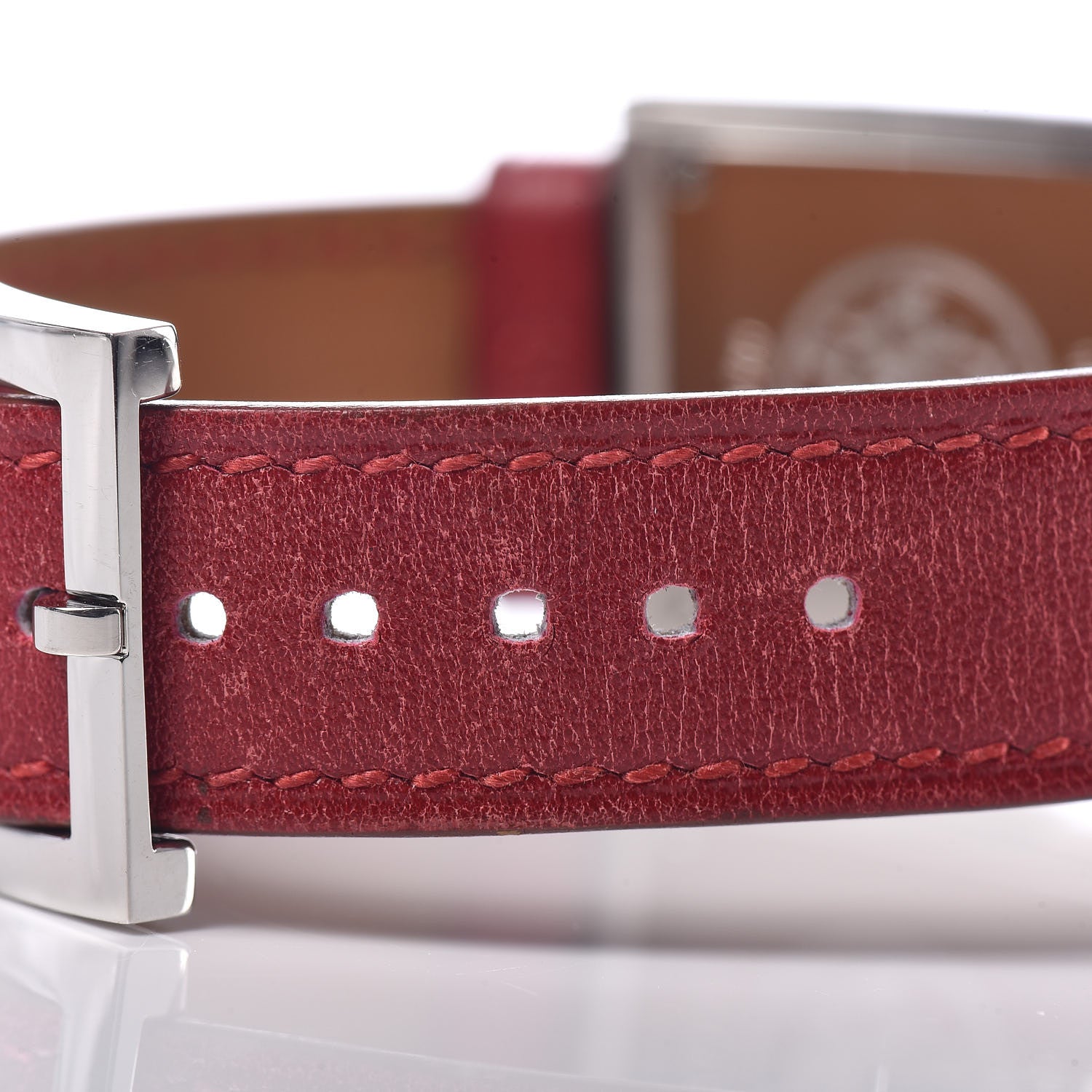 Hermes Stainless Steel Chamonix 22mm Belt Quartz Watch Rouge H 8 of 8