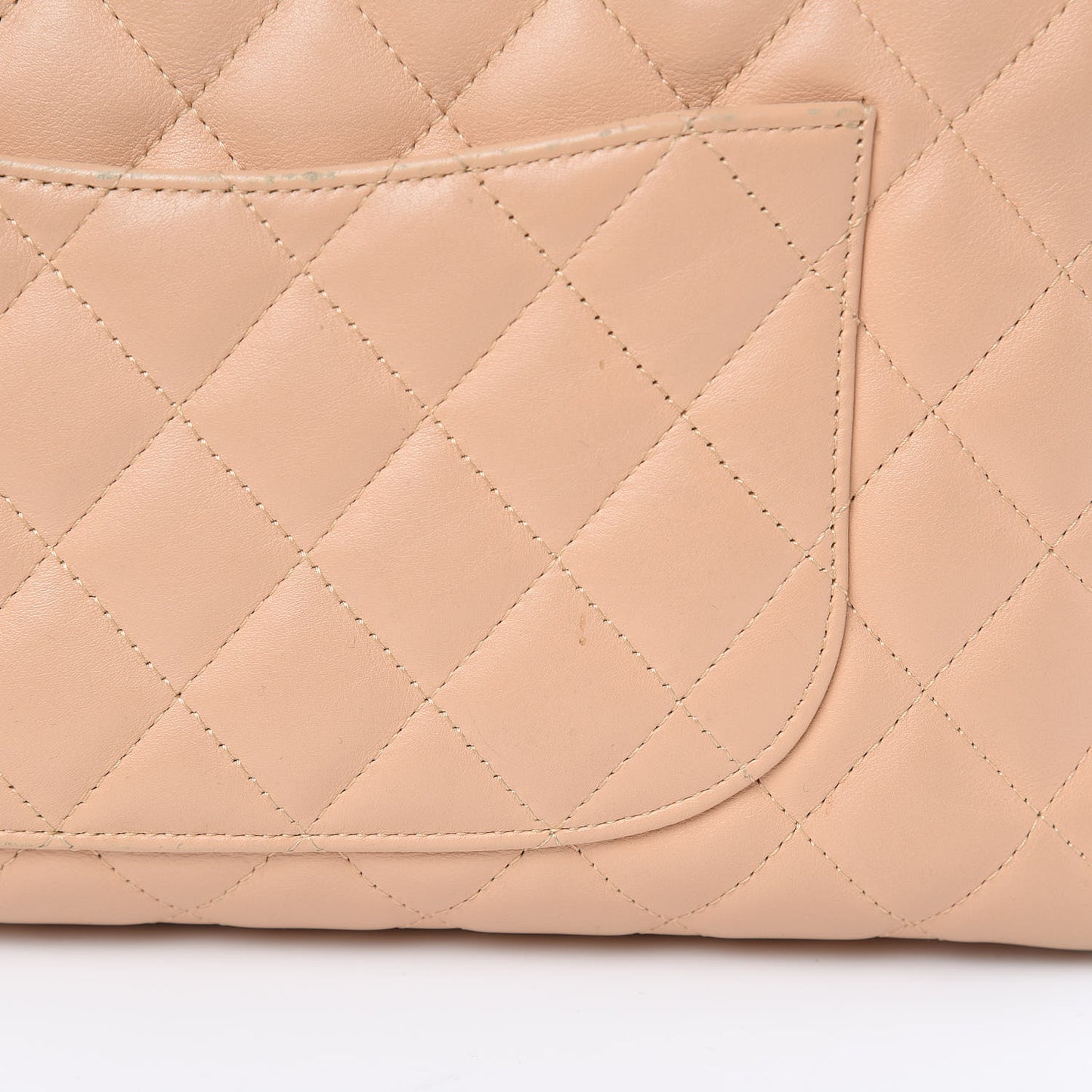 Calfskin Quilted Large Cambon Bowler Beige Black