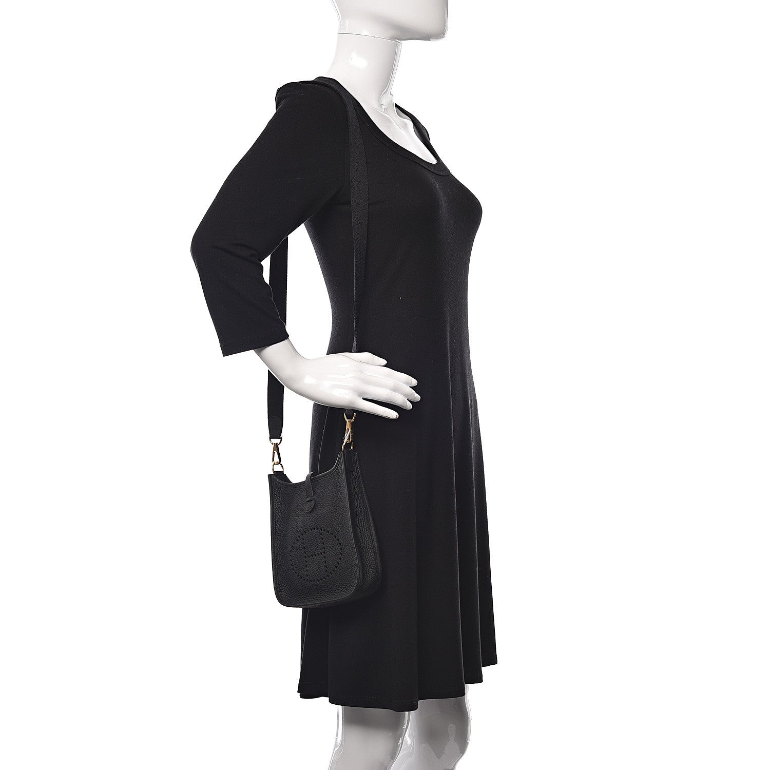 Hermes Taurillon Clemence Evelyne TPM Black 2 of 11