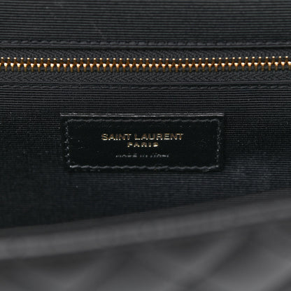 Saint Laurent Grain De Poudre Textured Mixed Matelasse Large Triquilt Monogram Satchel Black 7 of 12