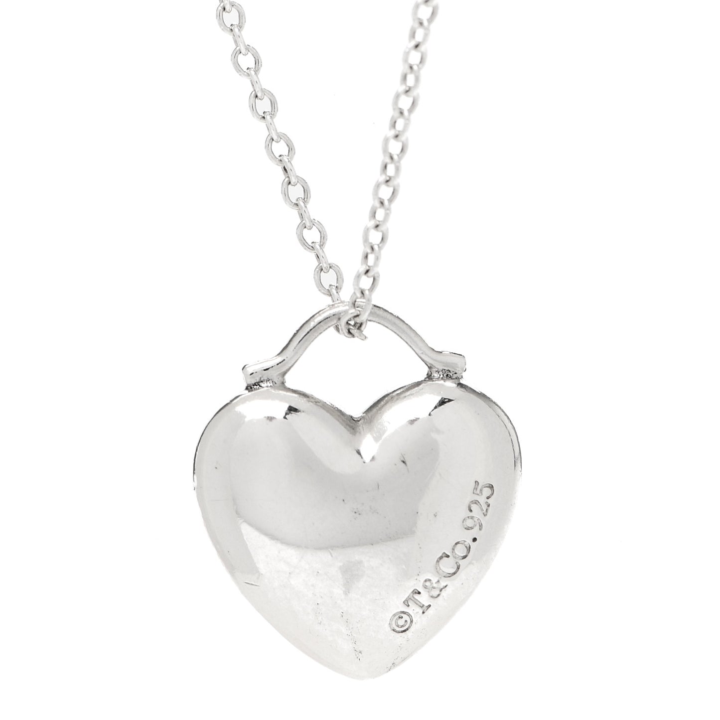 Sterling Silver Puffy Heart Pendant Necklace