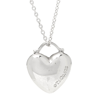 Tiffany Sterling Silver Puffy Heart Pendant Necklace 4 of 7