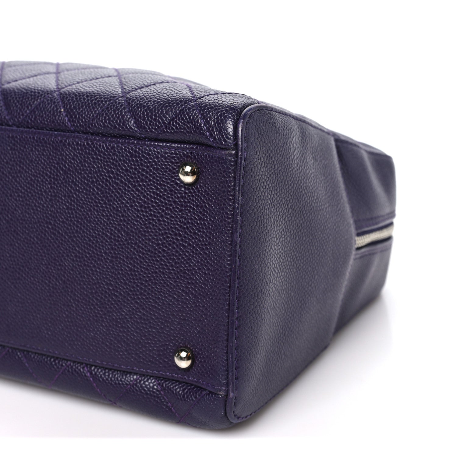 Chanel Caviar Quilted Bowler Dark Purple 10 of 11