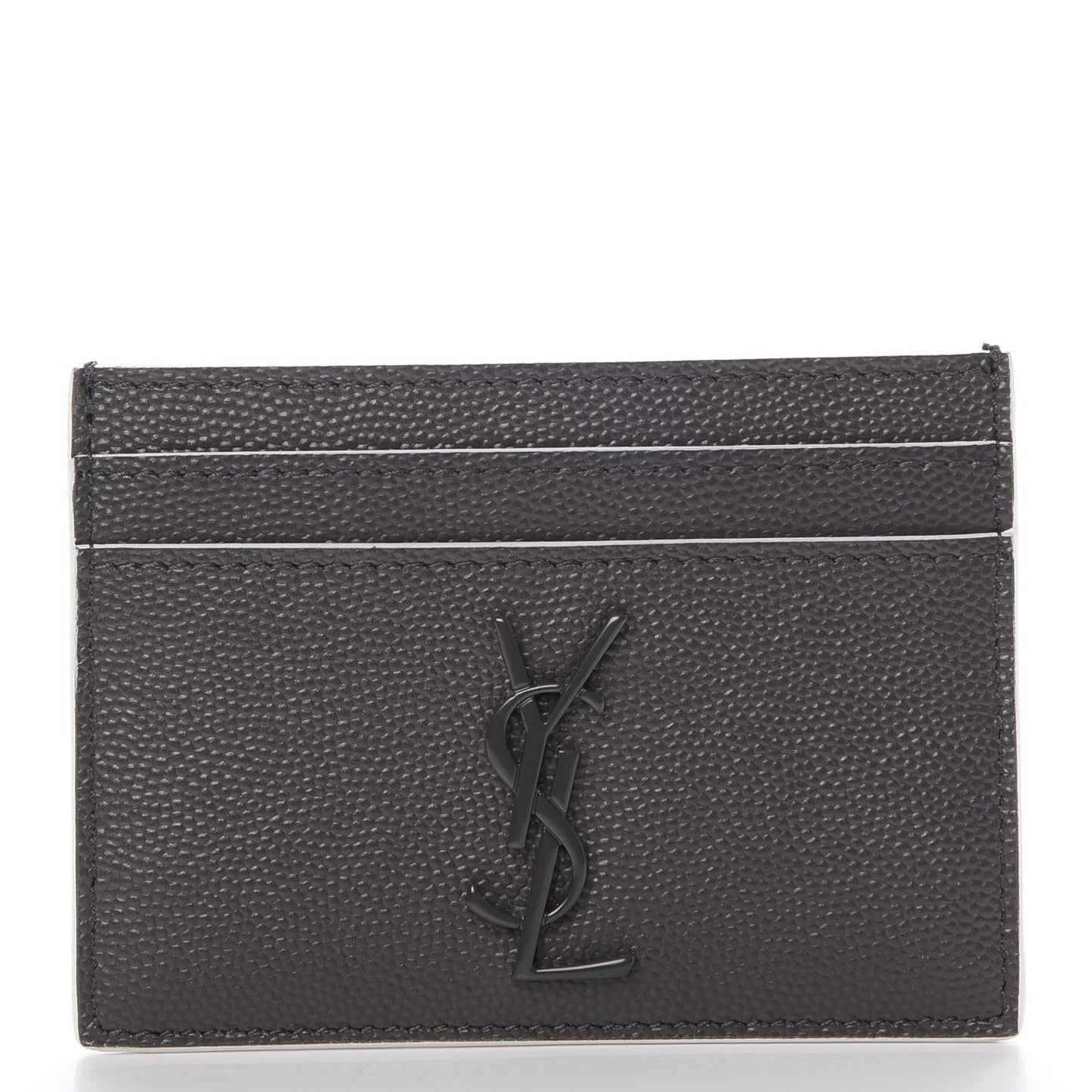 Grain De Poudre Monogram Credit Card Case Grey