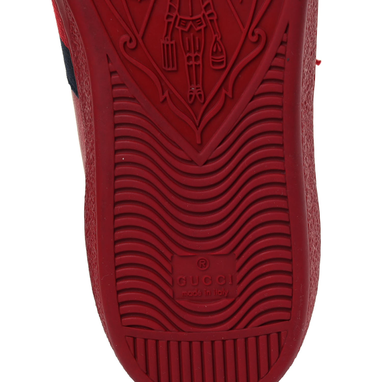 Gucci Miro Soft Calfskin Laminated Ayers Web Bee Embroidered Mens Ace Sneakers 10.5 Hibiscus Red Red Flame Notte 5 of 7