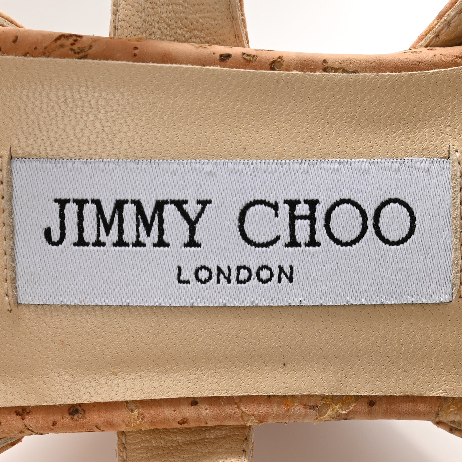 Jimmy Choo Laser Striped Cork Alanah 105 Wedge 38 Natural 6 of 8