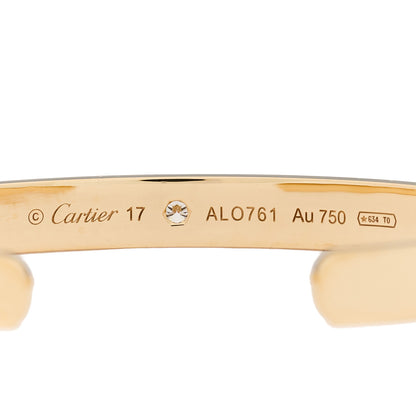Cartier 18K Yellow Gold 1 Diamond LOVE Cuff Bracelet 17 2 of 3