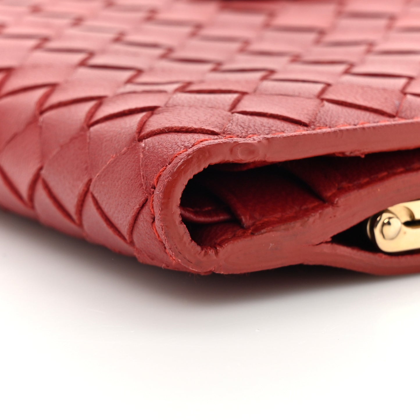 Nappa Intrecciato Continental Flap Wallet Red