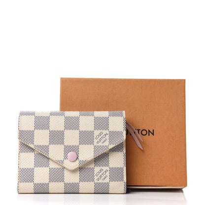 Louis Vuitton Damier Azur Victorine Wallet Rose Ballerine 8 of 8