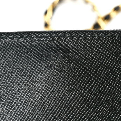 Prada Saffiano Metal Oro Chain Wallet Black 6 of 11