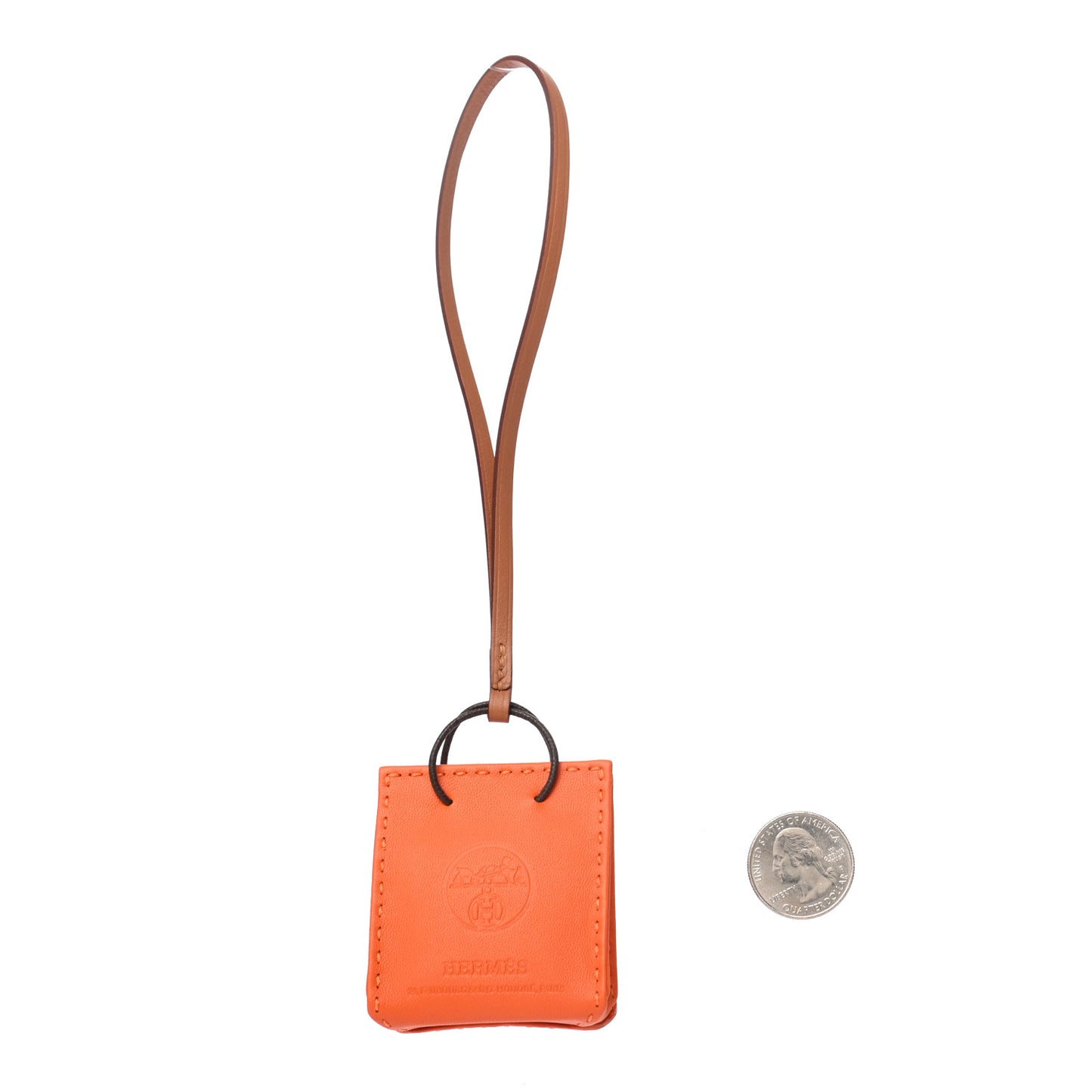 Milo Lambskin Swift Shopping Bag Charm Feu Gold