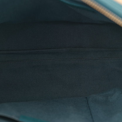 Burberry Haymarket Check Grainy Calfskin Pilgrim Satchel Blue 5 of 16