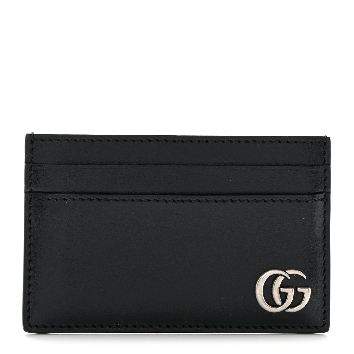 Smooth Calfskin GG Marmont Card Holder Black