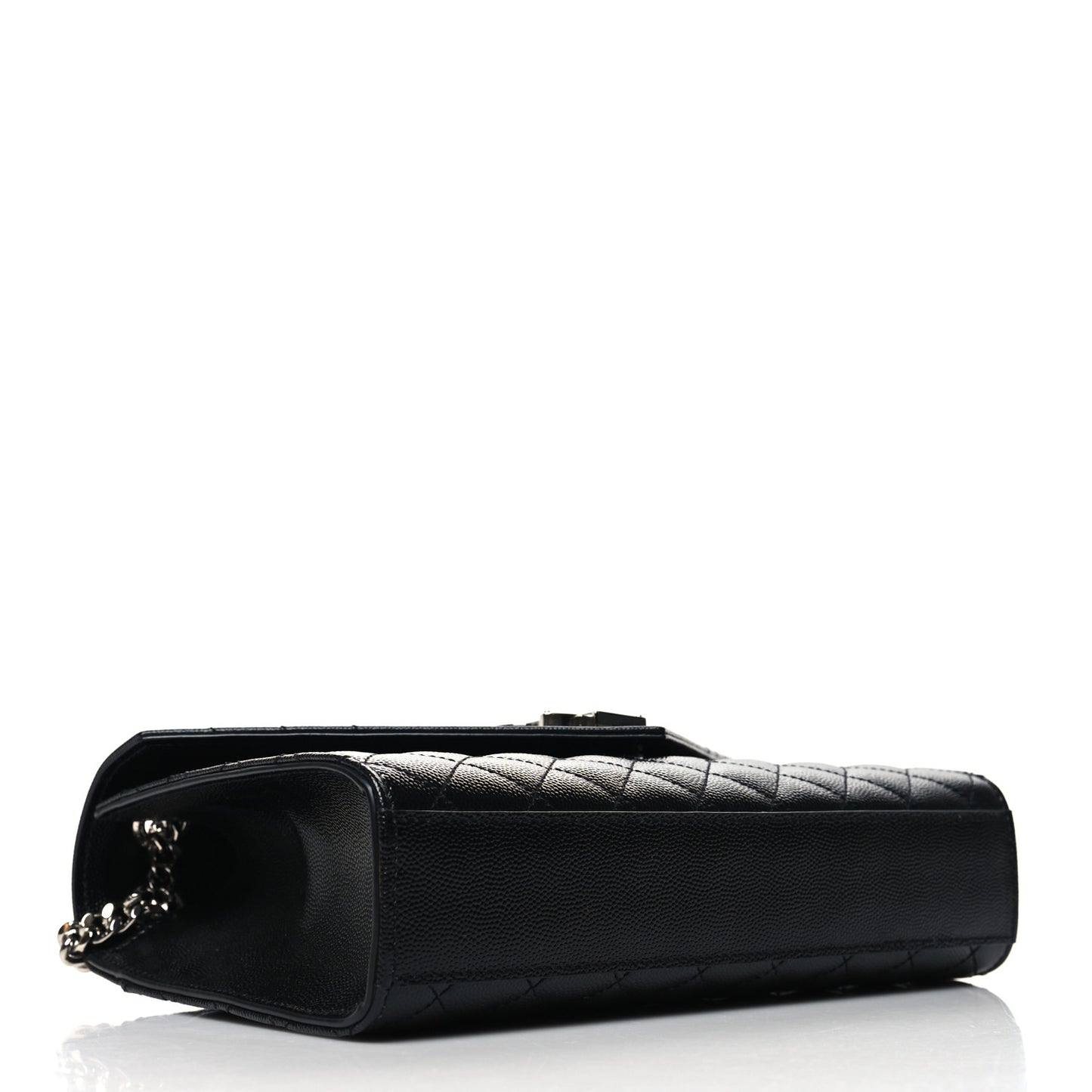 Grain De Poudre Textured Mixed Matelasse Triquilt Medium Monogram Satchel Black
