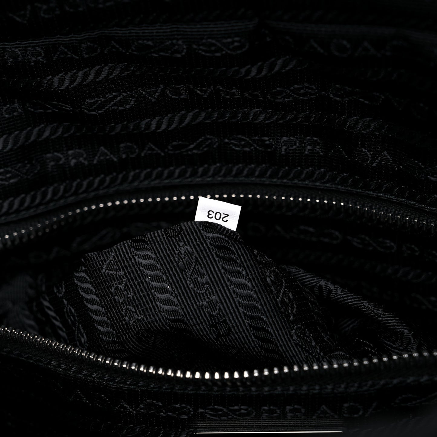 Nylon Tessuto Impuntu Quilted Shoulder Bag Black