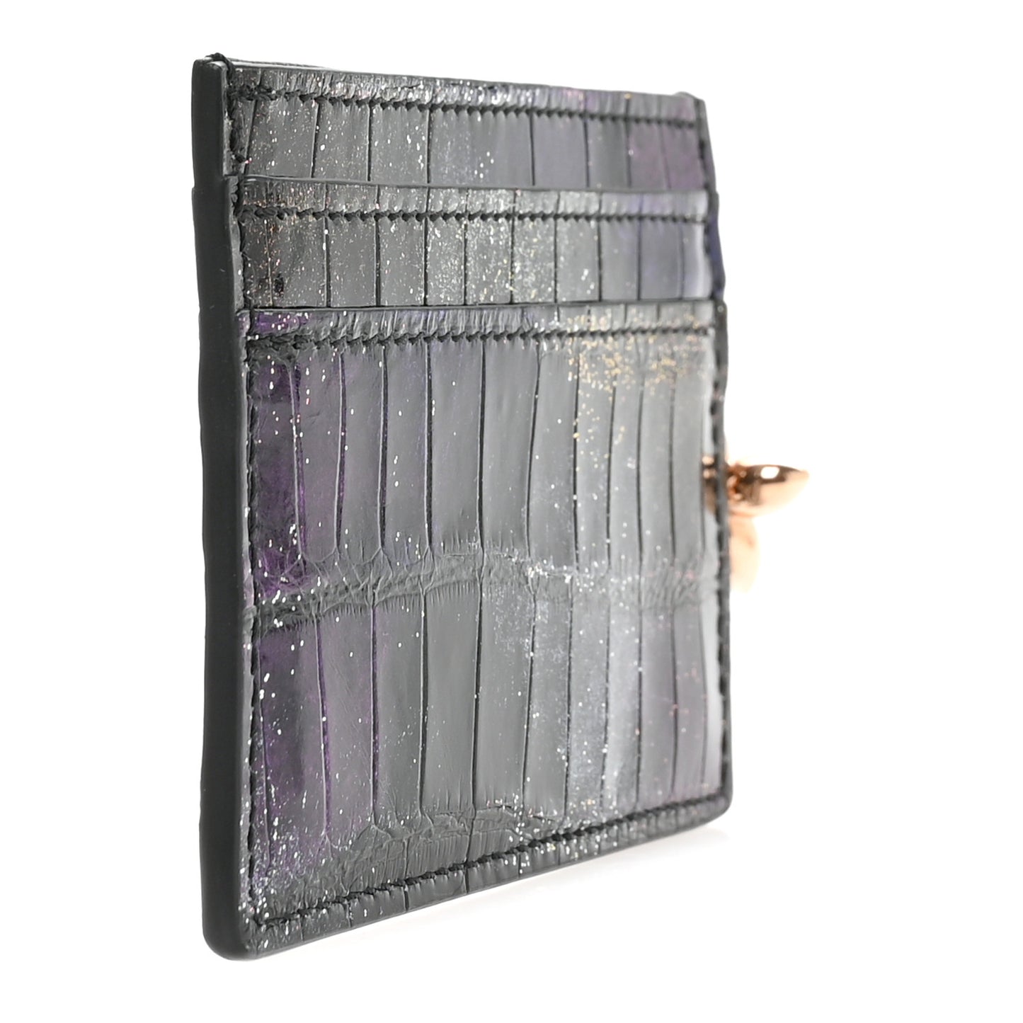 Alligator Double Card Holder Black