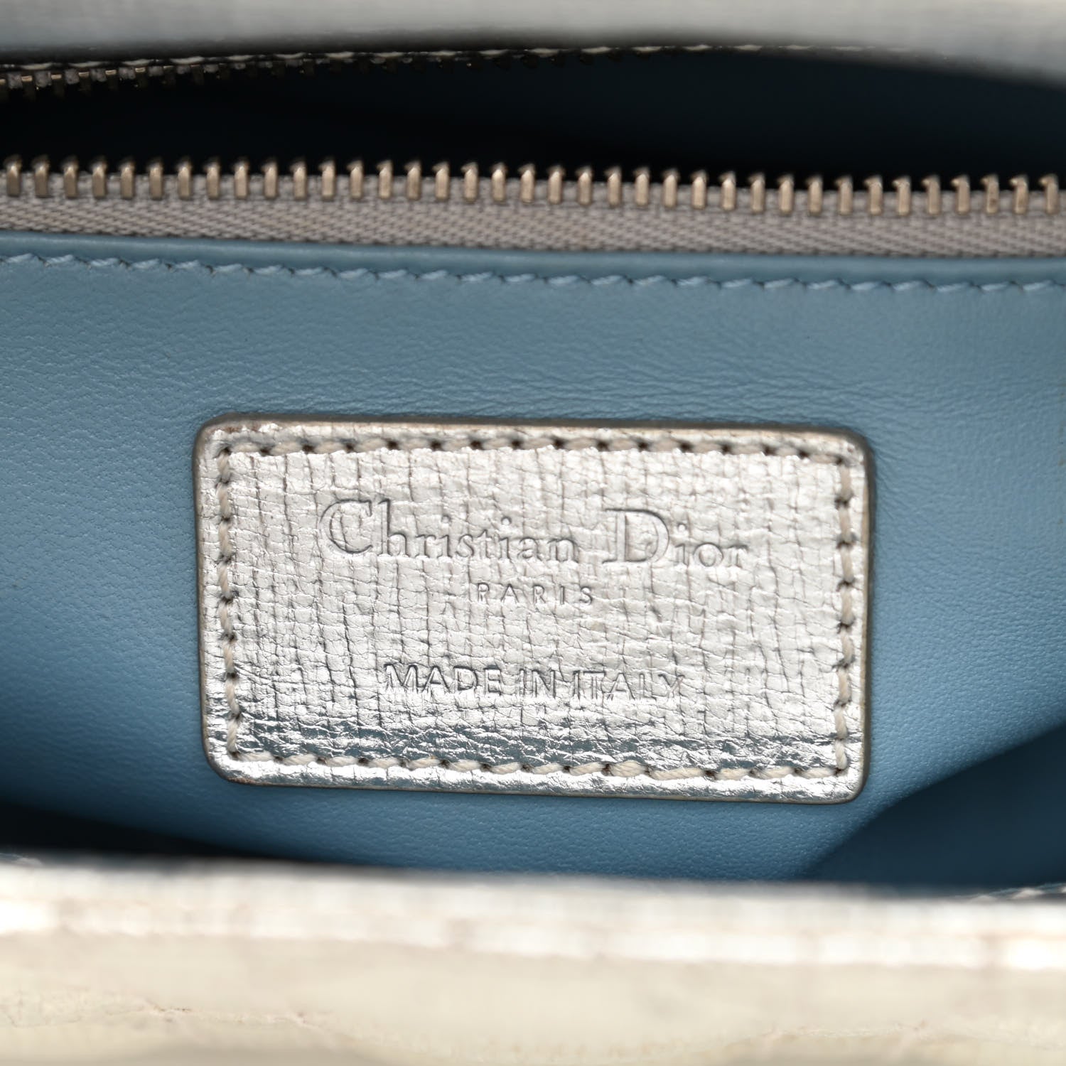 Christian Dior Metallic Grained Calfskin Cannage Small Lucky Badges My Lady Dior Silver 6 of 17