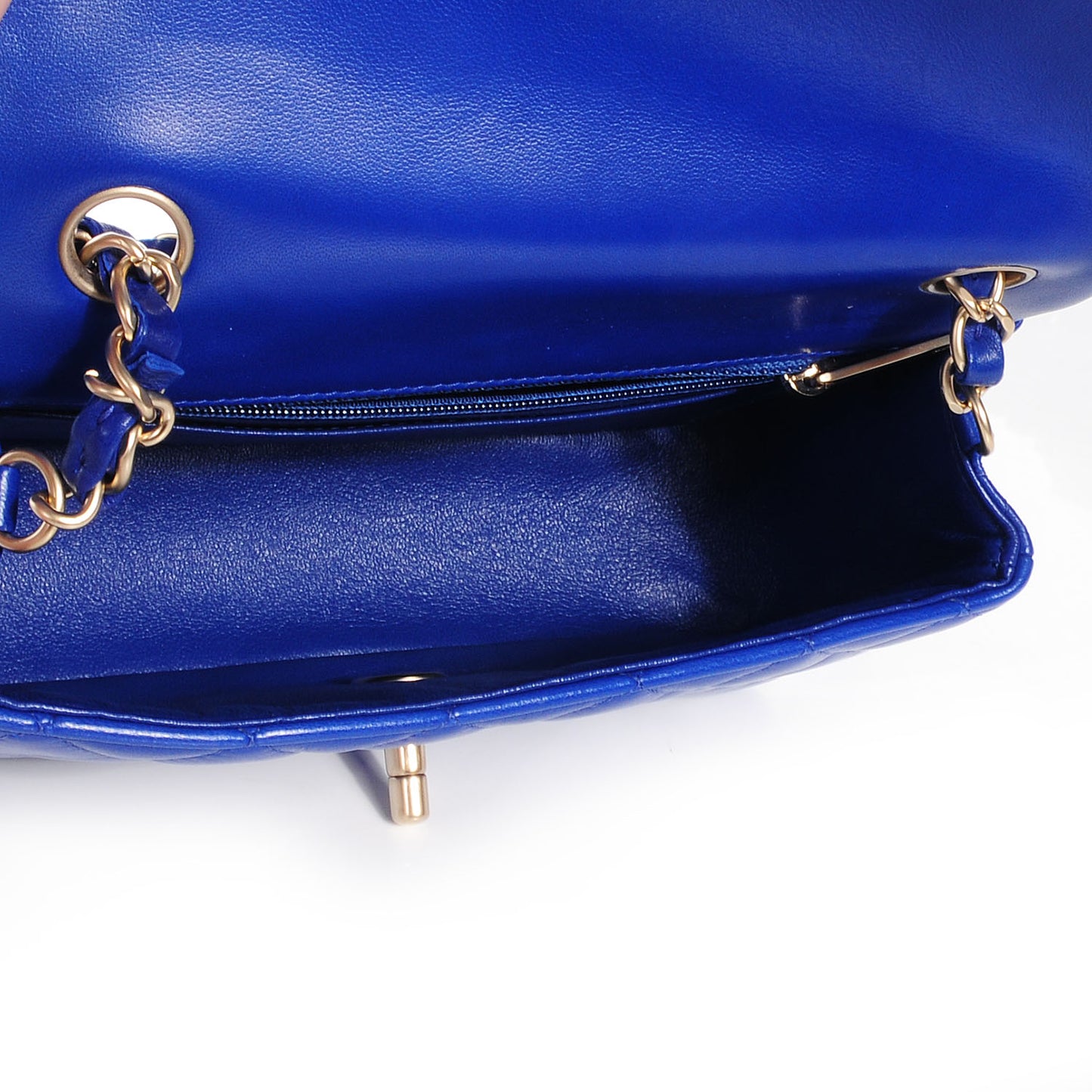Lambskin Quilted Mini Flap Dark Blue