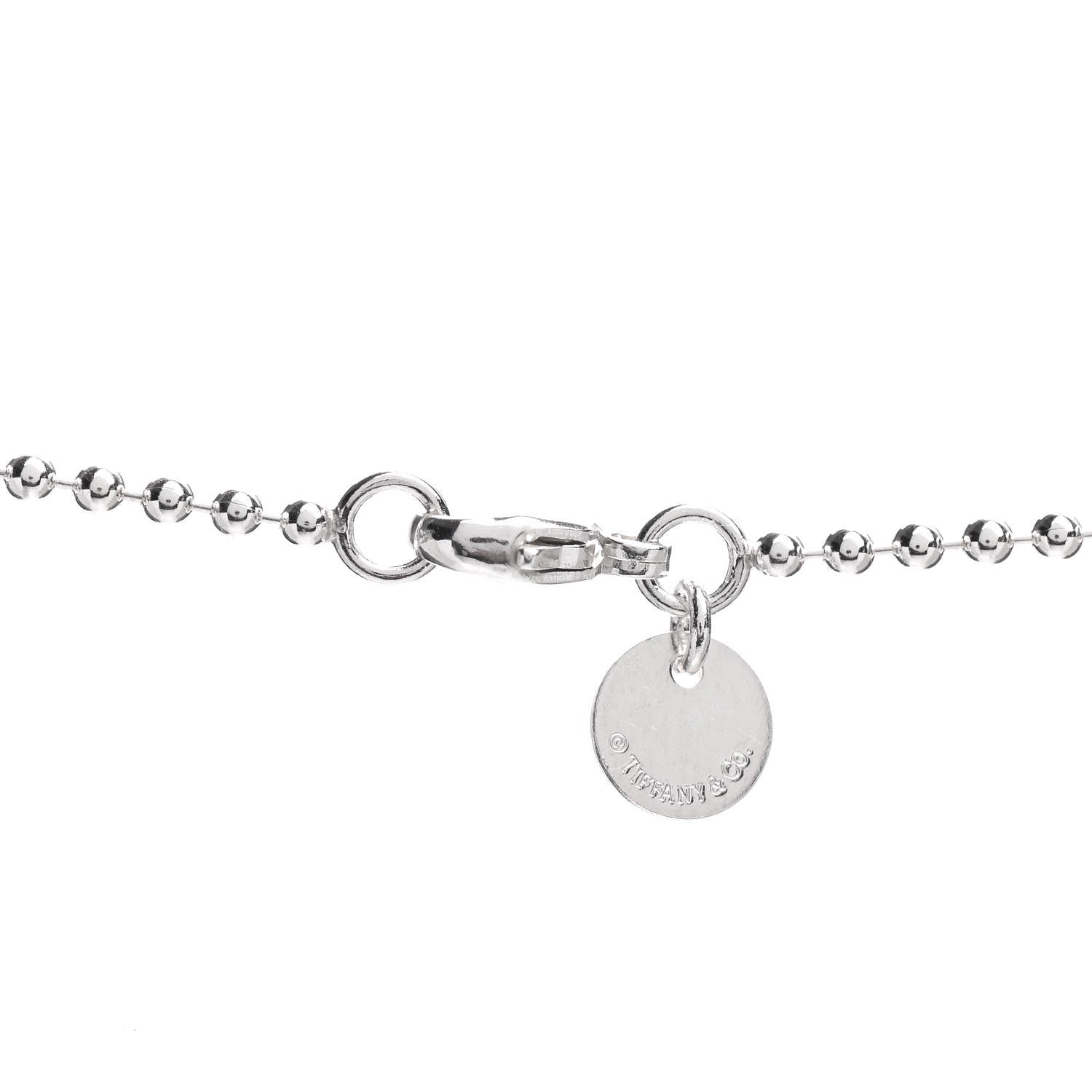 Tiffany Sterling Silver Round Tag Bead Necklace 4 of 4