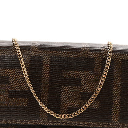 Fendi Glazed Fabric FF 1974 Nano Baguette Charm Mogano Panna 8 of 10