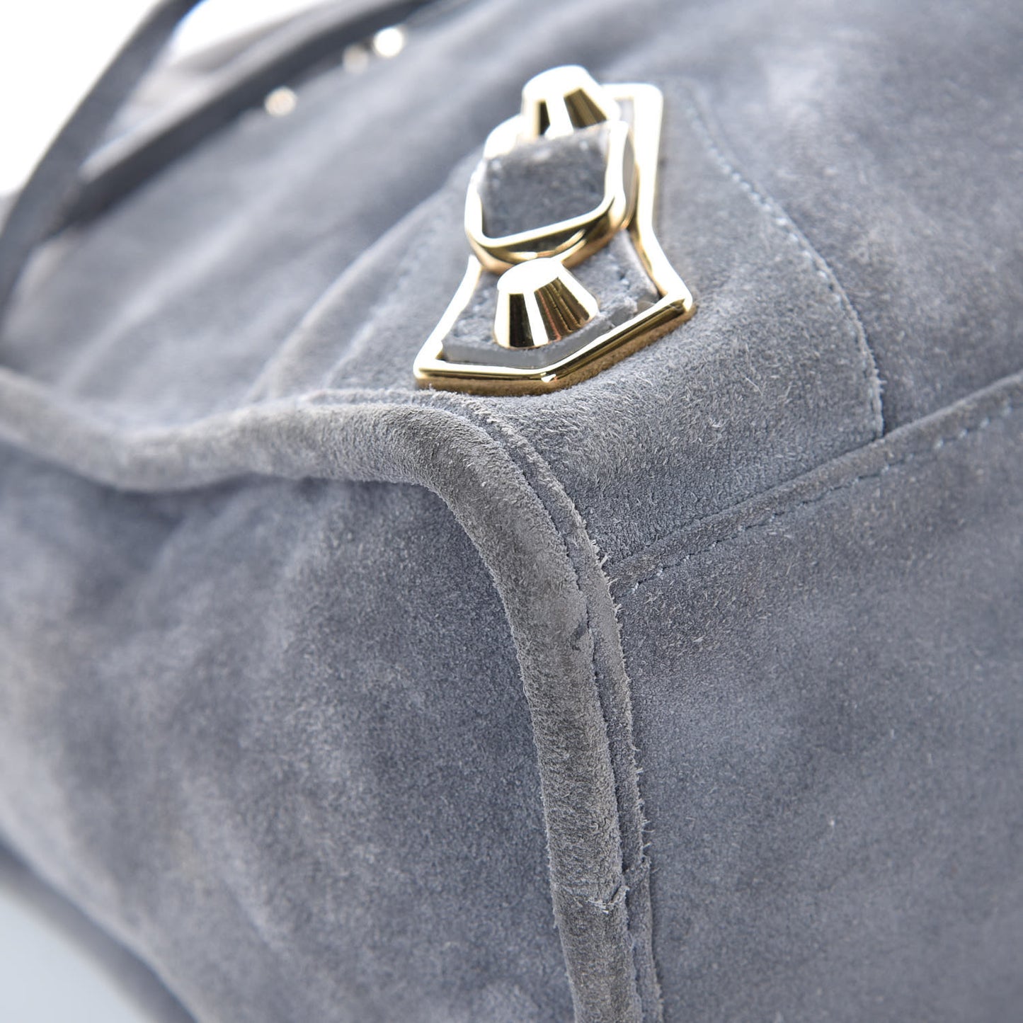 Baby Daim Suede Gold Metallic Edge Hardware S City Gris Plomb