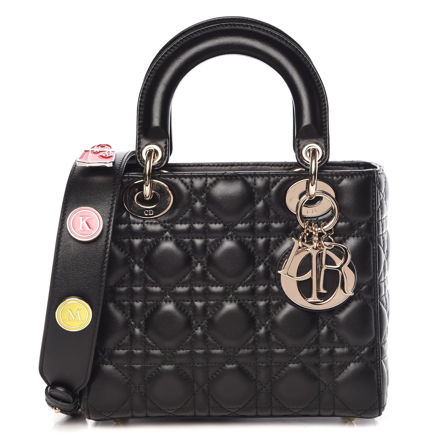 Christian Dior Lambskin Cannage Small Lucky Badges My Lady Dior Black 1 of 13