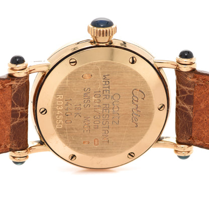 Cartier 18K Yellow Gold Alligator 28mm Diabolo Quartz Watch Brown 4 of 5