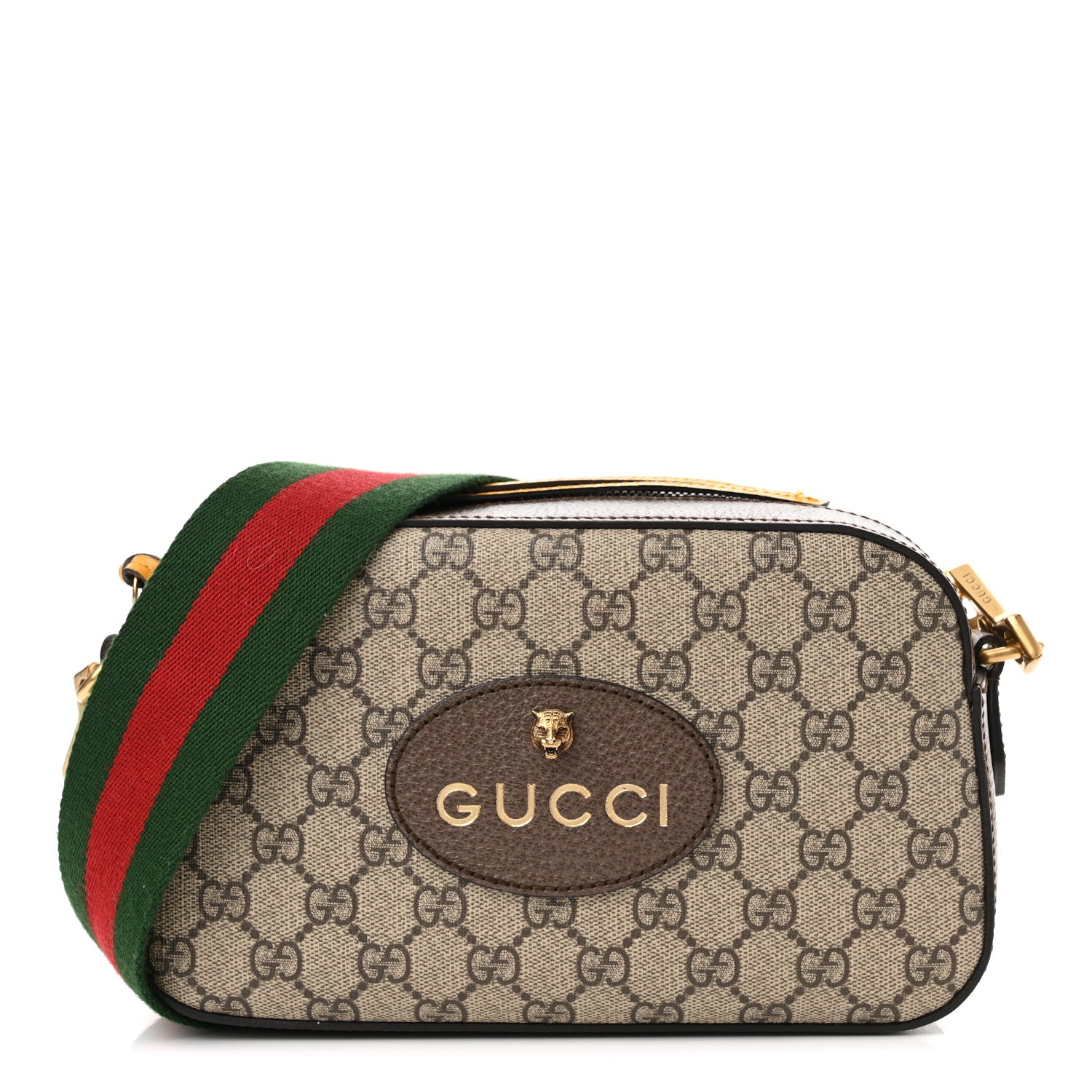 Gucci GG Supreme Monogram Web Neo Vintage Shoulder Bag Beige New Acero Crop 1 of 9