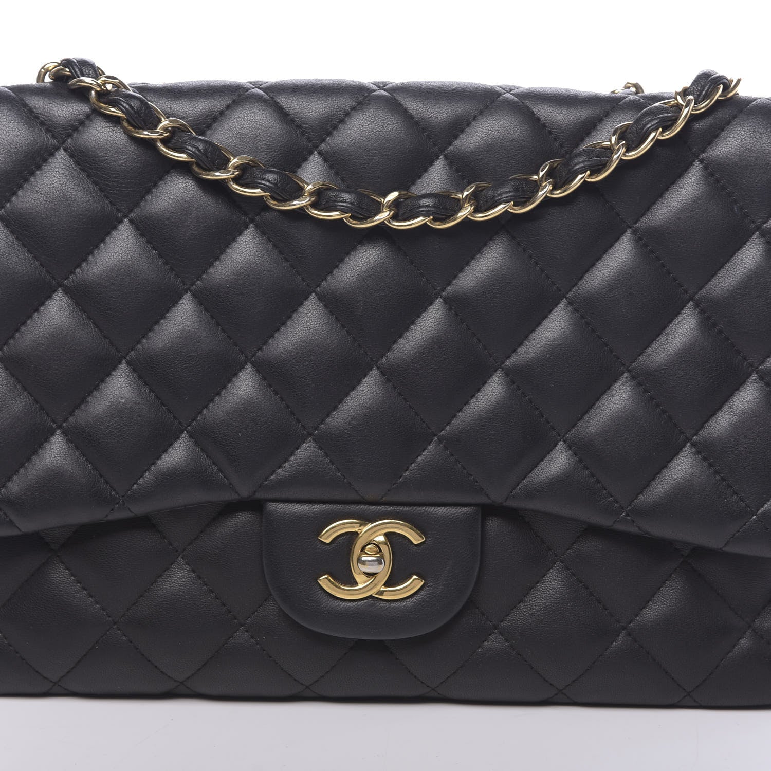 Chanel Lambskin Quilted Jumbo Single Flap Black 9 of 11