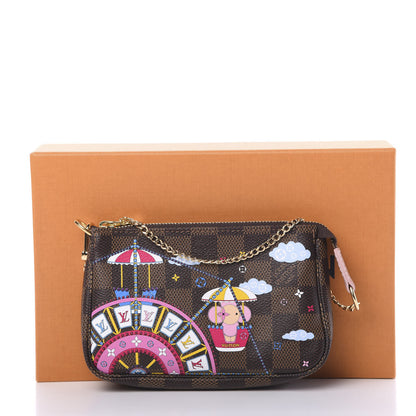 Louis Vuitton Damier Ebene 2020 Christmas Animation Big Wheel Mini Pochette Accessories Rose Ballerine 7 of 7