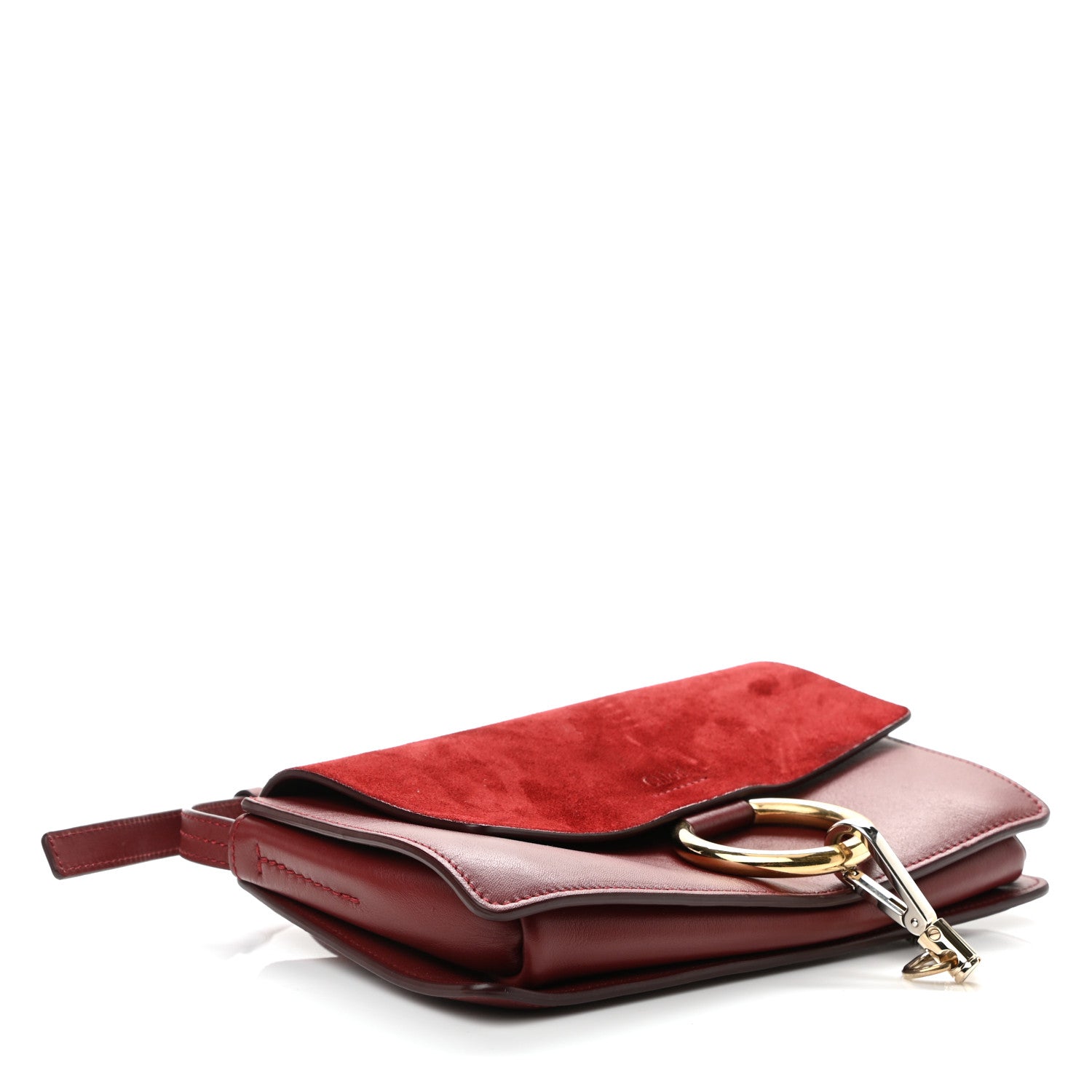 Chloe Suede Calfskin Small Faye Shoulder Bag Plum Purple 3 of 9