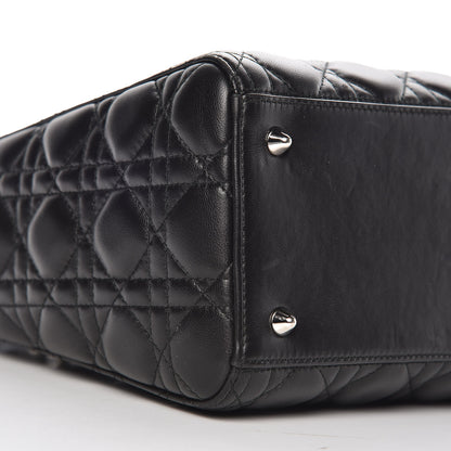 Christian Dior Lambskin Cannage Medium Lady Dior Black 6 of 14