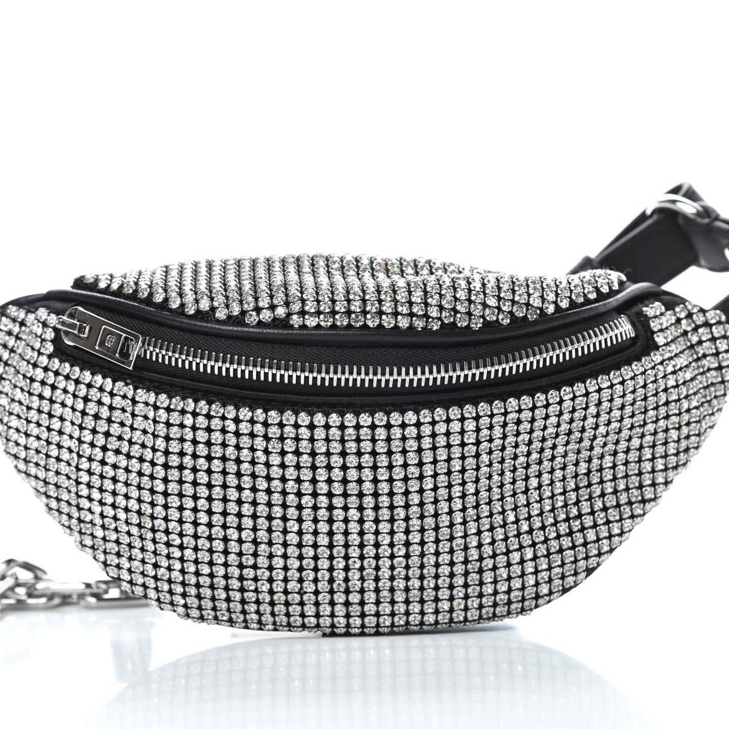 Rhinestone Mesh Mini Attica Belt Bag Black