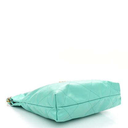 Chanel Shiny Calfskin Quilted Small Chanel 22 Light Blue 5 of 12