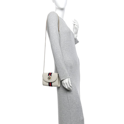 Gucci Textured Calfskin Web Mini Rajah Slim Flap Shoulder Bag Mystic White 2 of 9