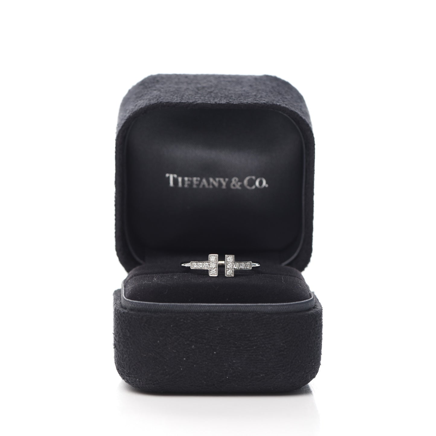 18K White Gold Diamond T Wire Ring 51 5.75