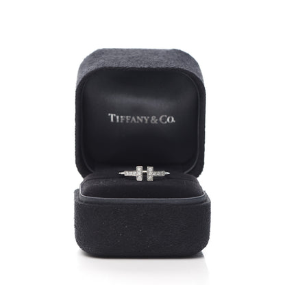 Tiffany 18K White Gold Diamond T Wire Ring 51 5.75 5 of 5