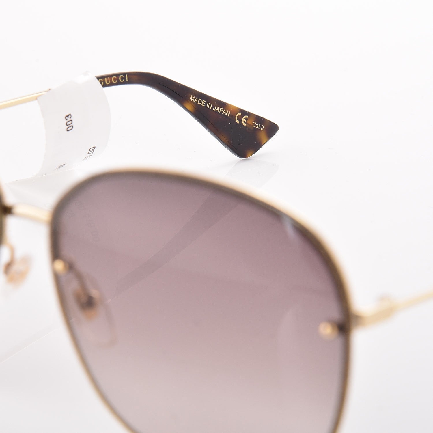 Gucci Square Frame Sunglasses GG0228S Gold 6 of 7