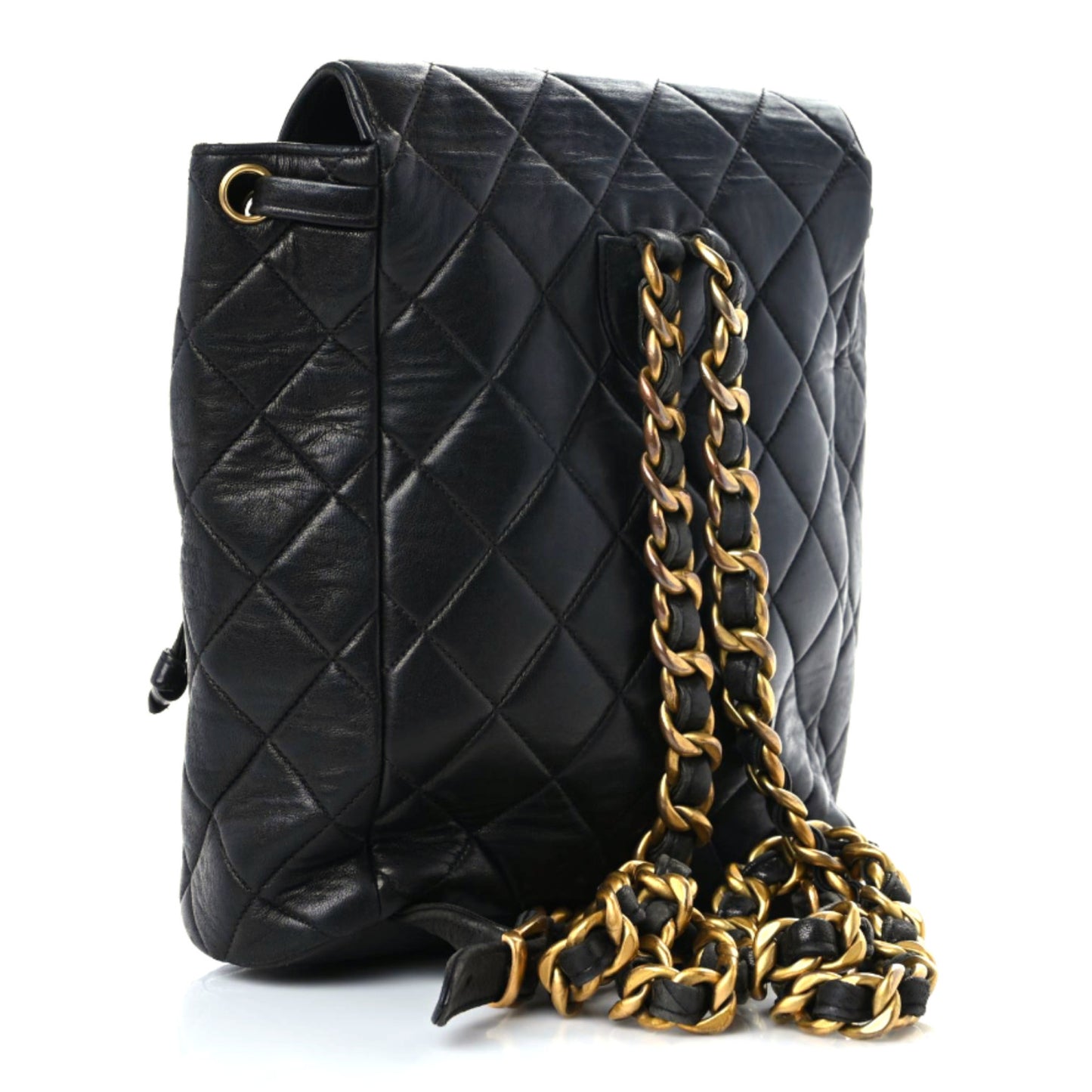 Lambskin Quilted Backpack Black