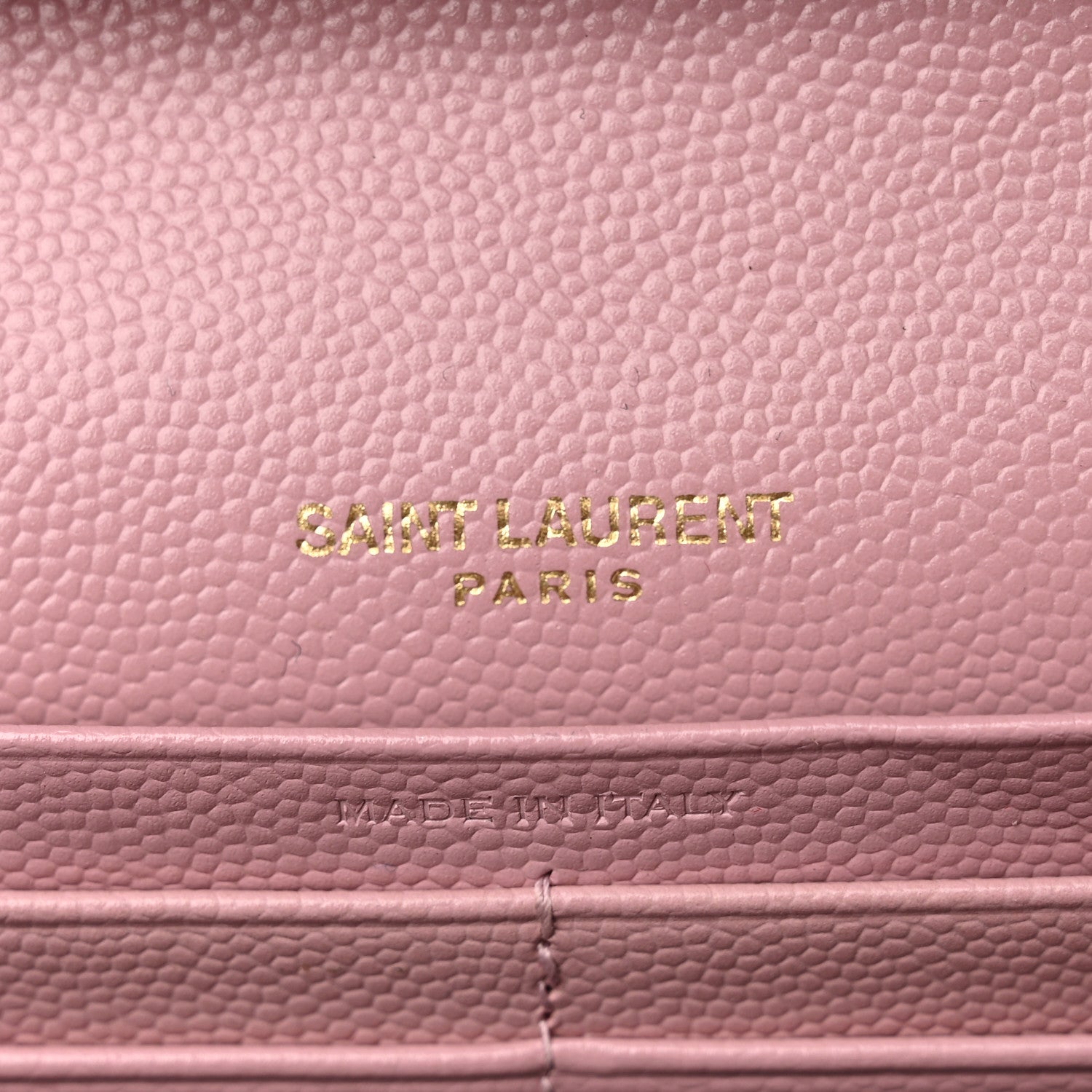 Saint Laurent Grain De Poudre Matelasse Chevron Monogram Chain Wallet Tender Pink 6 of 11