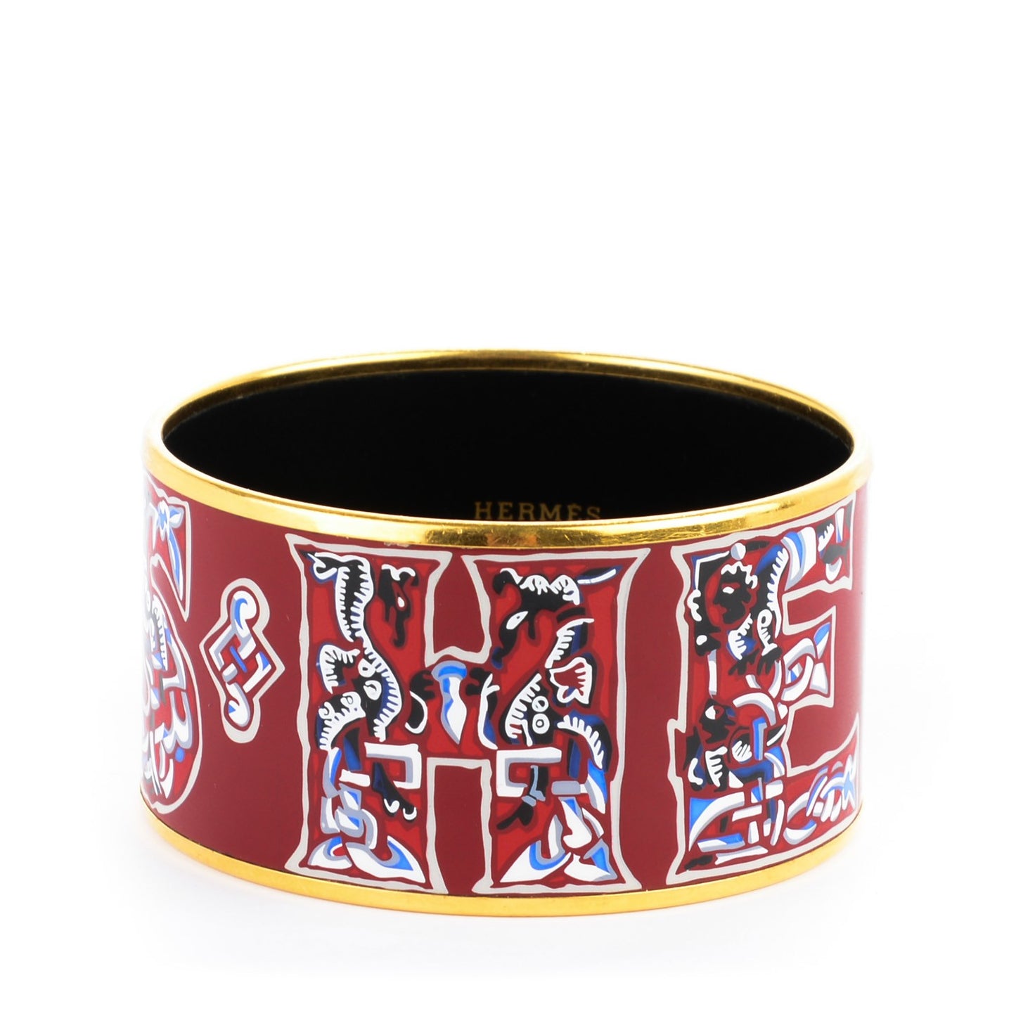 Enamel Printed Alphabet Russe Extra Wide Bracelet 65